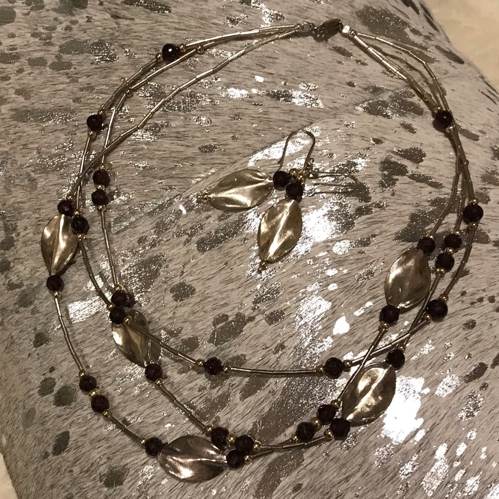 .925 sterling silver Israel designed & made necklace & earrings set Anthro style - Picture 14 of 16